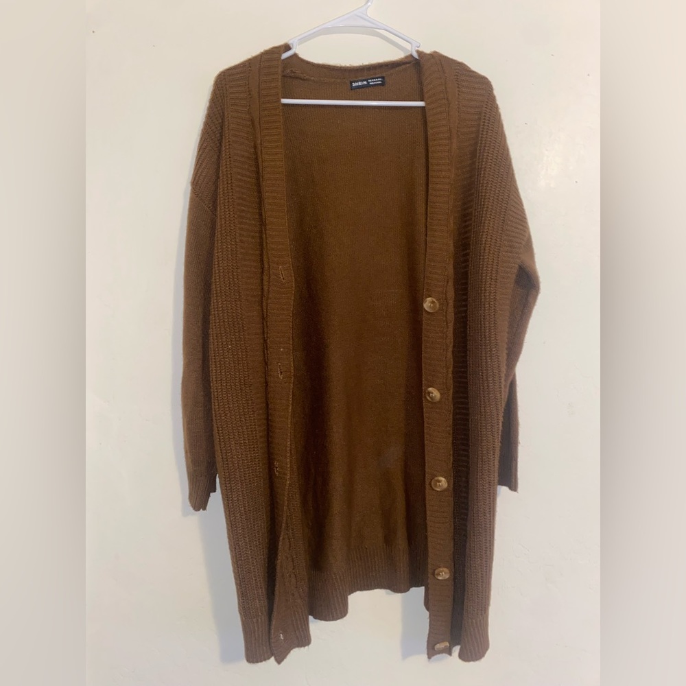 Brown Long Sleeve Cardigan